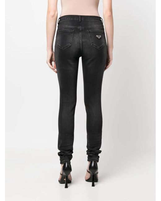 Philipp Plein Black High-Waist Skinny-Cut Jeans