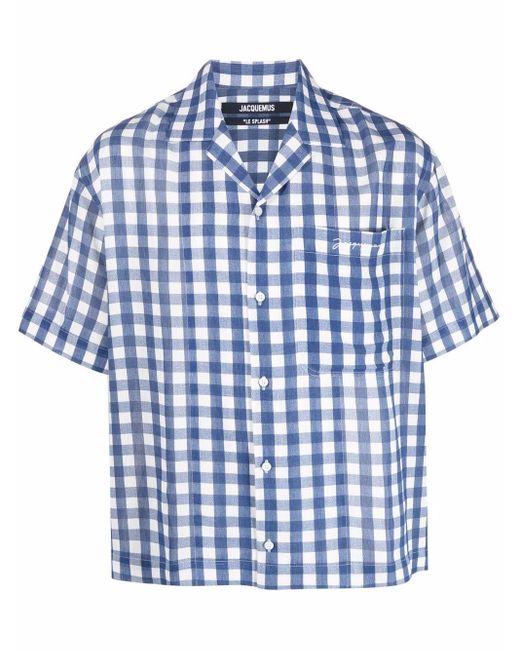 Heren Kleding voor voor Overhemden voor Casual en nette overhemden Jacquemus Bowlingshirt in het Blauw voor heren 