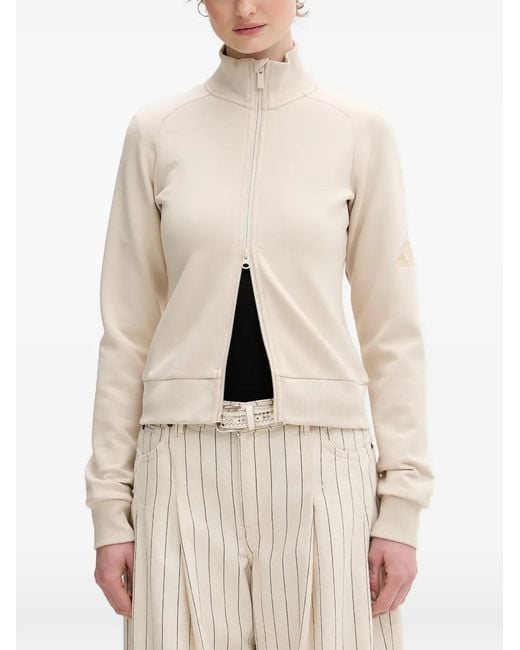 Adidas Natural Soft Luz Logo-Patch Zip-Up Sweatshirt