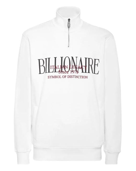 Billionaire White Logo-Print Sweatshirt for men