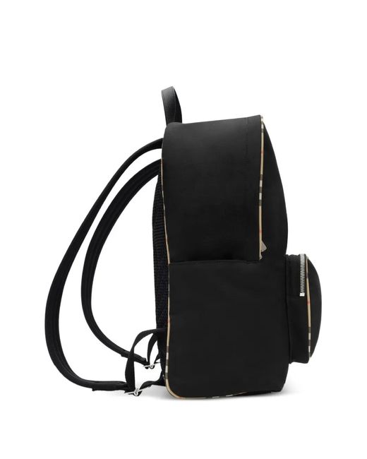 Burberry Black Check-Trim Backpack for men