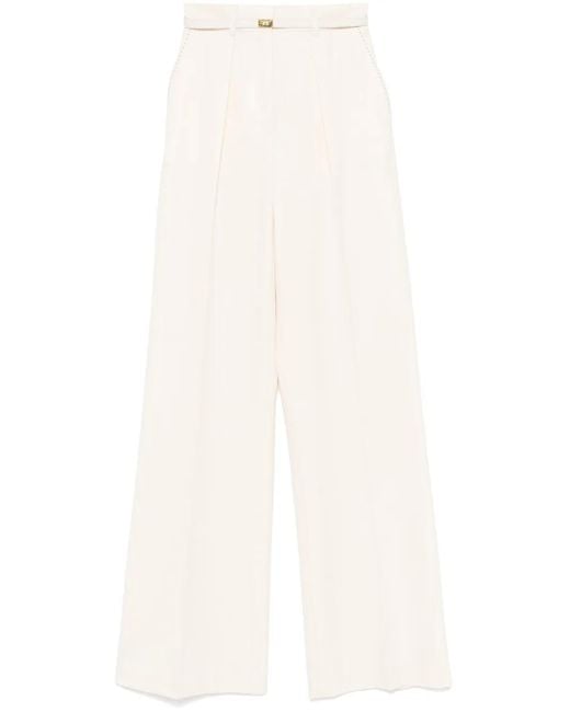 Elisabetta Franchi White Wool Trousers