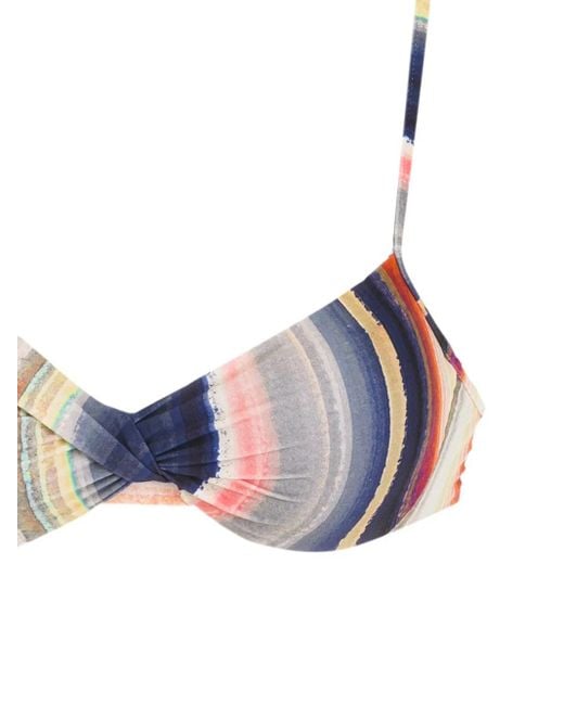 Lygia & Nanny White Vitória Stripe-Print Bikini Set