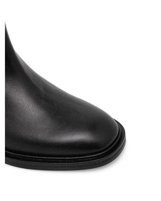 Baldinini Black Leather Knee-High Boots