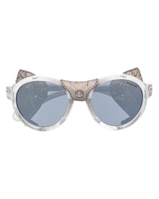 Moncler Metallic Studded Leather Sunglasses