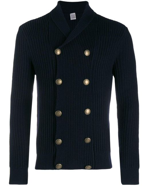 Eleventy Blue Double Breasted Cardigan for men