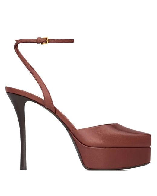 Saint Laurent Brown 85Mm La Scandale Platform Sandals
