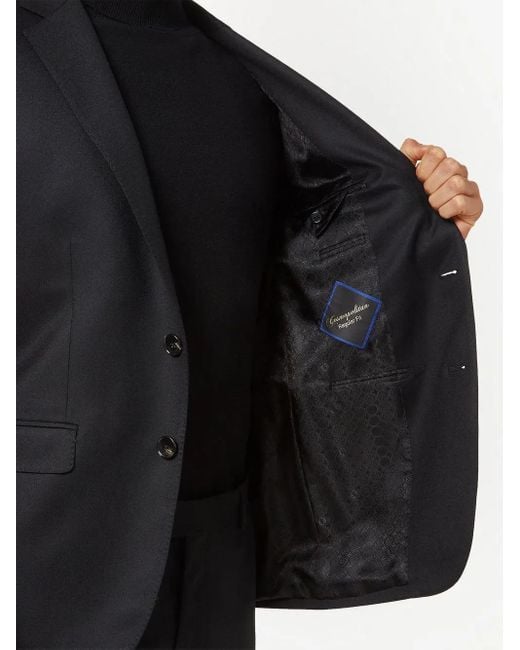 Billionaire Black Chest-Pocket Fitted Blazer for men