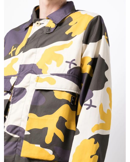 The Power for the People Gray Camouflage-Pattern Cotton Cargo Jacket for men