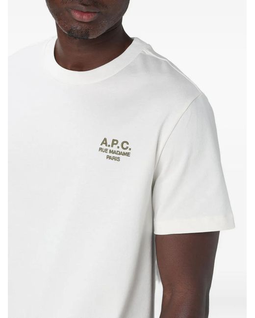 A.P.C. White Rue Madame T-Shirt for men
