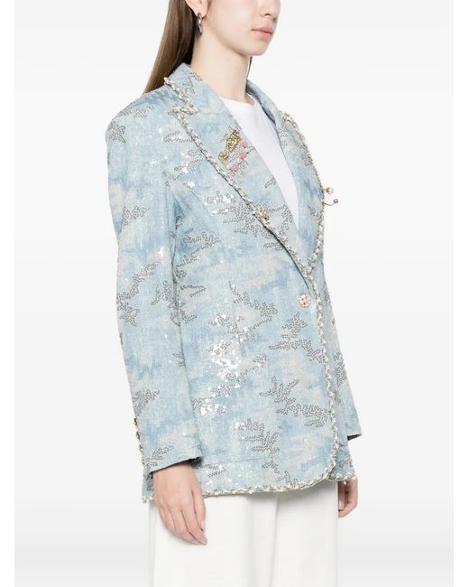 MINIME Blue Buttoned Embellished Blazer
