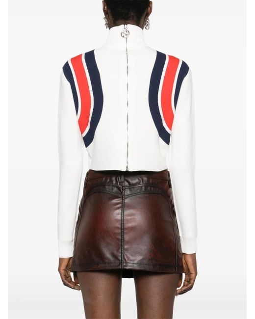 Gucci Red Sylvie-Web Knitted Cropped Top