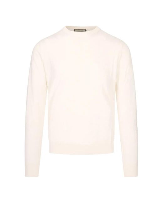 Canali White Crew-Neck Long-Sleeve Sweater for men