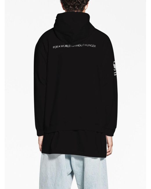 Balenciaga Black Wfp-print Cotton Hoodie for men