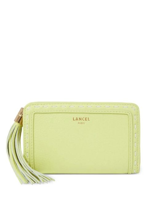 Lancel Yellow Tassel Zip Leather Wallet