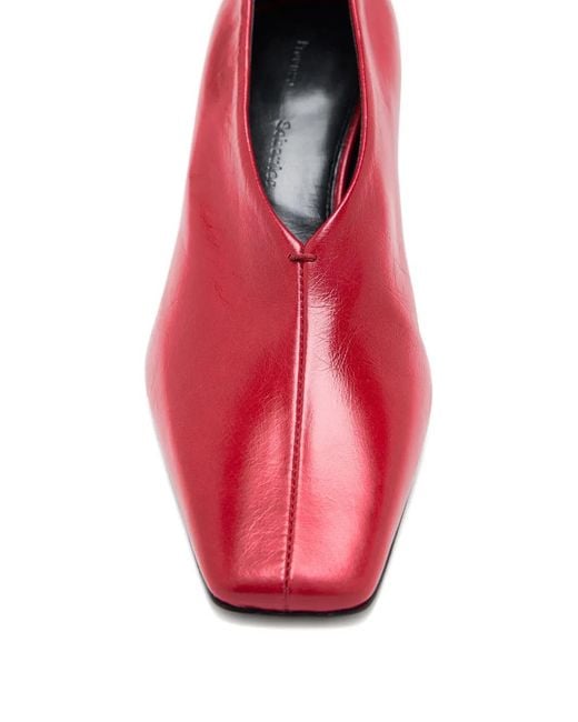 Proenza Schouler Red Trap Square-Toe Pumps