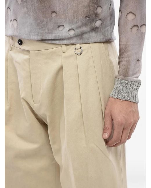 John Richmond Natural Pantalon De Tailleur À Plis Marqués for men
