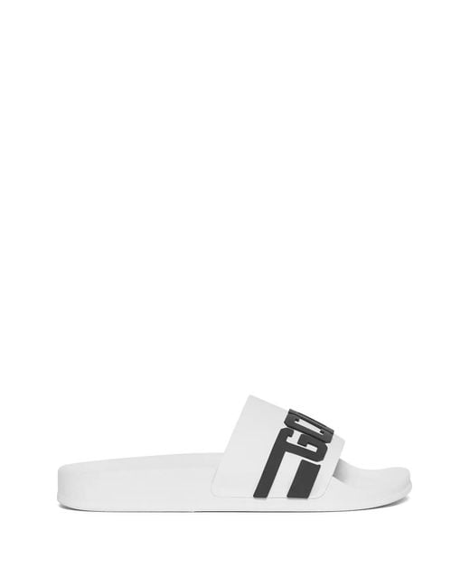 Gcds White Logo Chain Pool Slides for men
