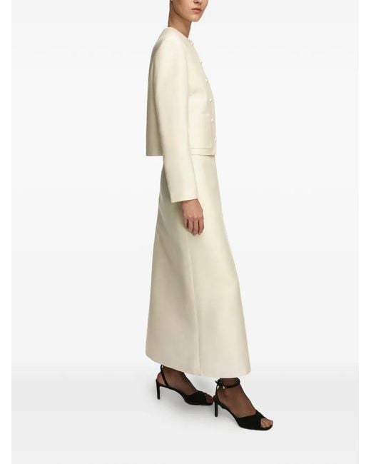 12 STOREEZ White Sofia Button-Fastening Jacket