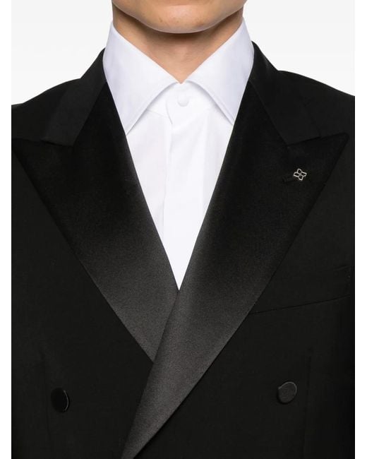 Tagliatore Black Double-Breasted Suit for men