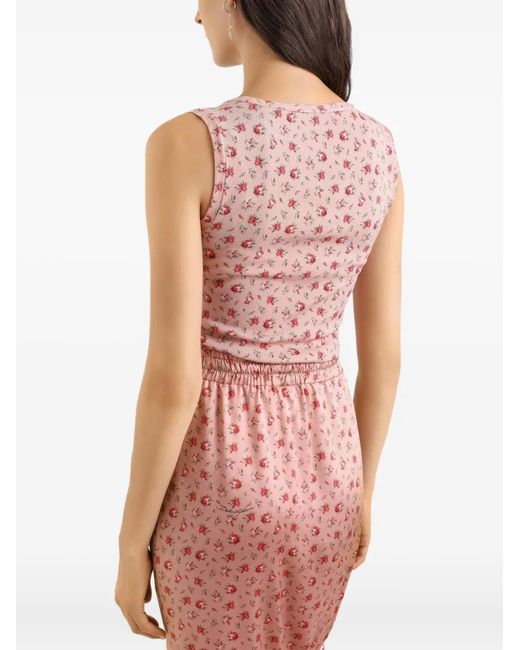Dolce & Gabbana Pink Floral-Print Tank Top