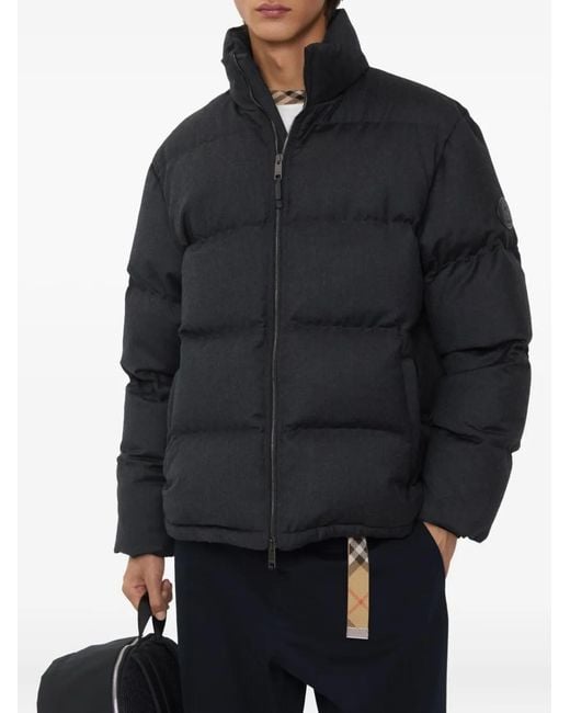 Burberry Black Wool Snowdon Puffer Jacket for men