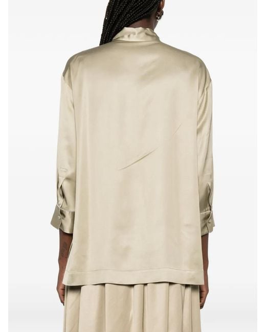 Peserico Natural Buttoned-Cuff Top