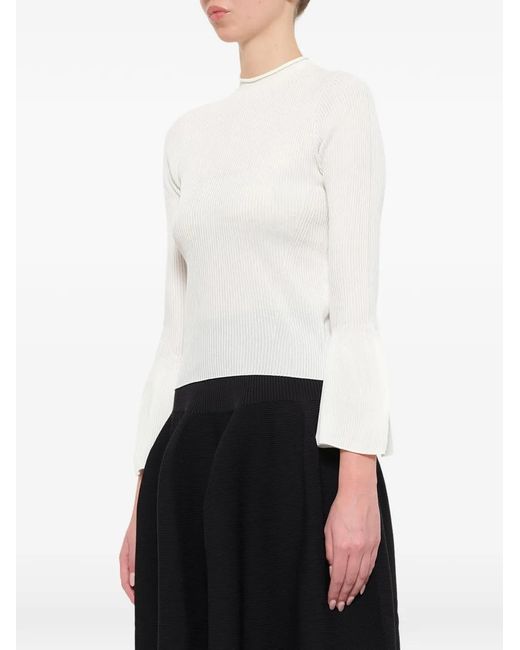 CFCL White Soft Portrait Bell-Sleeve Top