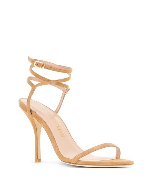 Stuart Weitzman Metallic Ankle-Strap Sandals