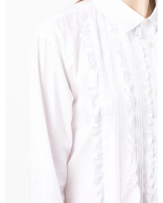 Camisa con detalle de volantes Comme des Garçons de color White