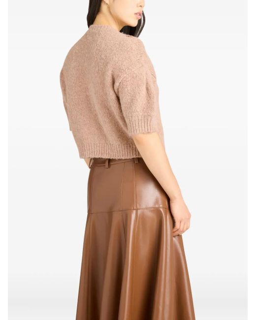 Cinq À Sept Natural Millicent Cardigan mit Puffärmeln