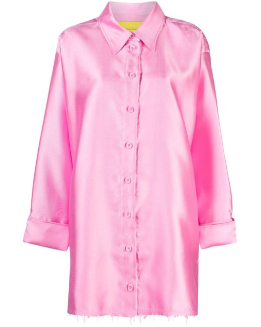 Marques'Almeida Satijnen Shirtjack in het Pink