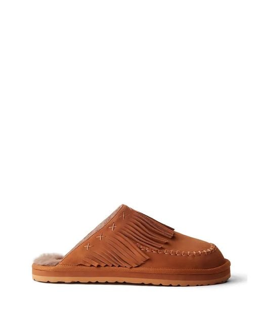 Free People Brown Fringe Mules