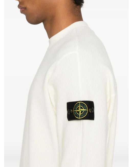 Stone Island Sweatshirt Mit Logo-Patch in White für Herren