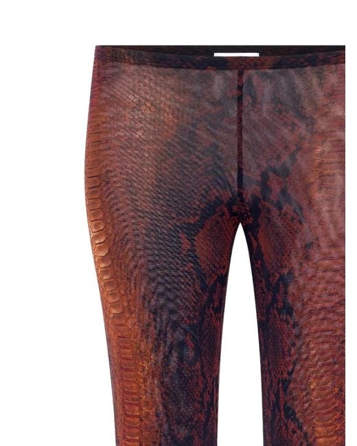 Jean Paul Gaultier Red Mesh Printed Python Trousers