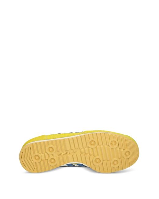 Adidas Yellow Sl 72 Three-Stripe Suede Sneakers for men