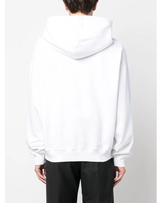 Bally White Graphic-Print Organic Cotton Hoodie for men