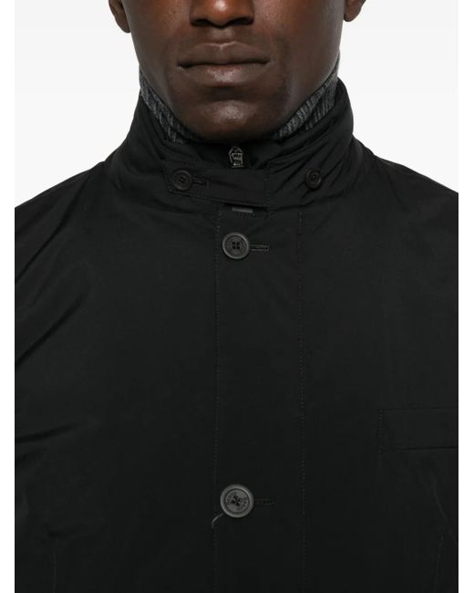 Herno Stehkragen-Jacke mit Knopfverschluss in Black für Herren