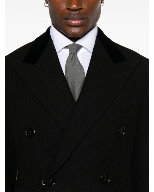 Ralph Lauren Black Felted Coat for men