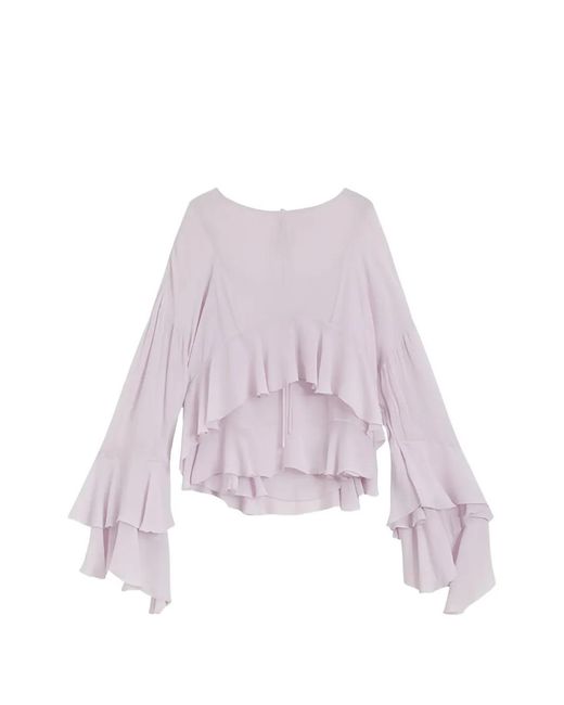 BOSS Women's Pink Ruffled Batwing-Sleeve Blouse