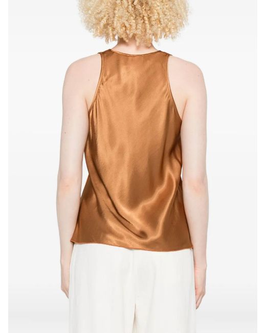 Top Con Scollo Ampio E Tessuto A Contrasto di Forte Forte in Brown
