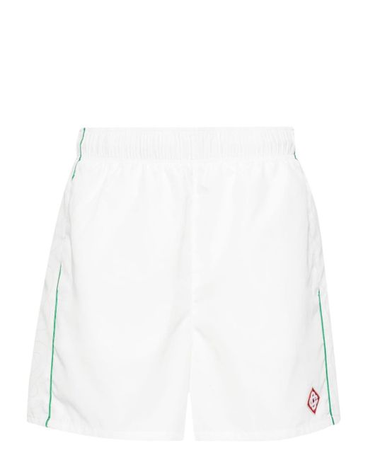 Casablancabrand White Appliqué-logo Swim Trunks for men