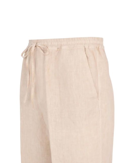 120% Lino White Bermuda À Lien De Resserrage for men