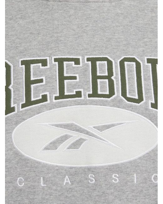 Reebok Gray Classics Archive Essentials Logo-Print Hoodie