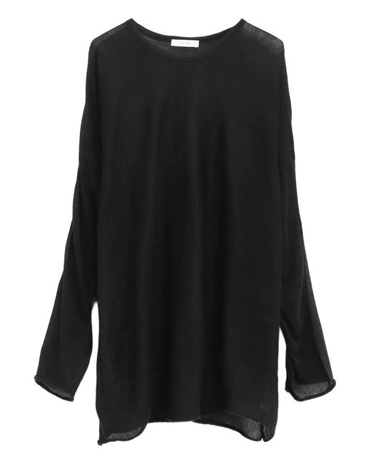 The Row Black Long-Sleeve Blouse