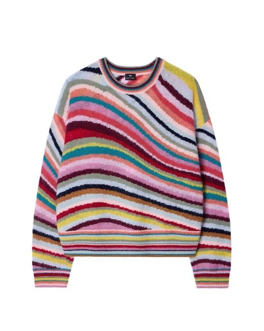 Paul Smith Red Wool-Mohair Knitted Sweater