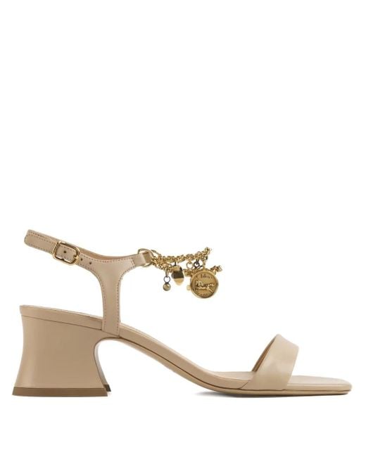 Chloé 55mm Charm-embellished Block-heel Sandals Natural