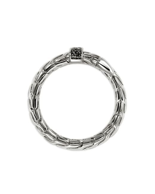 John Hardy White Sterling Spear Sapphire Ring