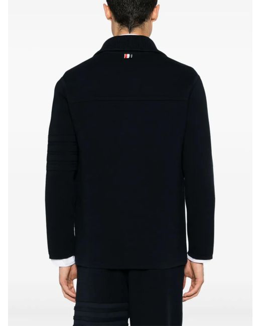 Thom Browne Blue 4-Bar Piqué-Weave Jacket for men
