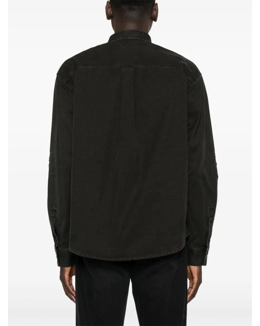 DSquared² Black Ranger Logo-Embroidered Shirt for men